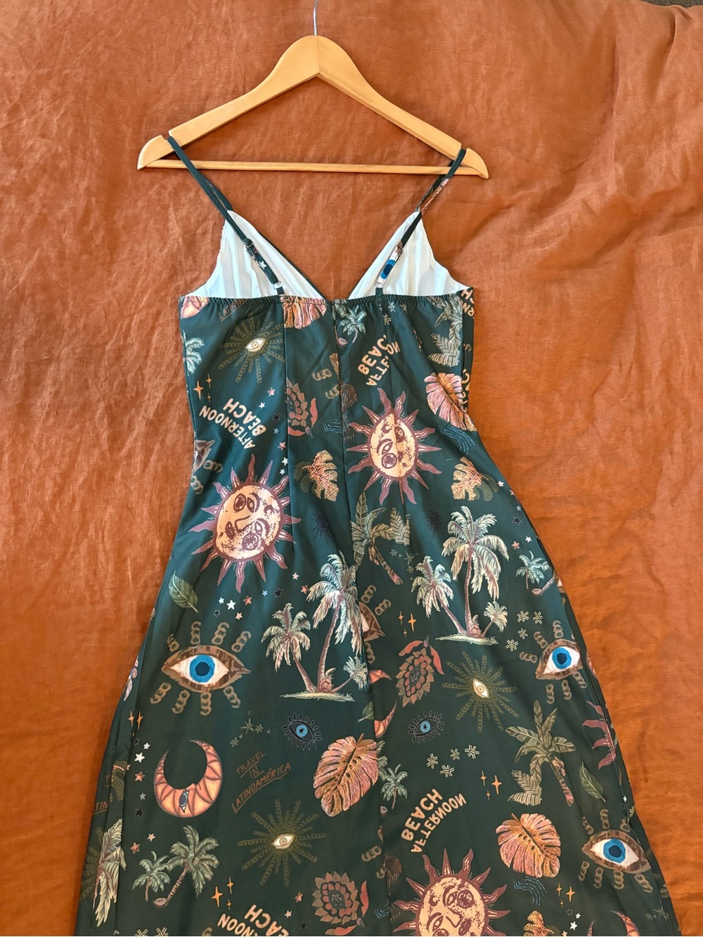 ROMWE Green Hippie summer Vacation Midi Dress - Picture 8 of 13